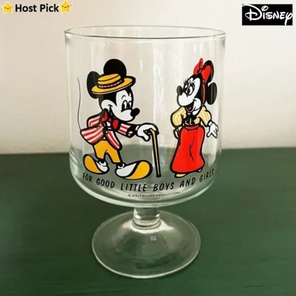 Disney Other - DISNEY Vintage Glass Candy Jar Mickey & Minnie “For Good Little Boys and Girls”